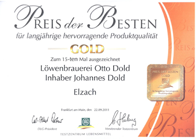 Preis der Besten in Gold zum 15-ten Mal!