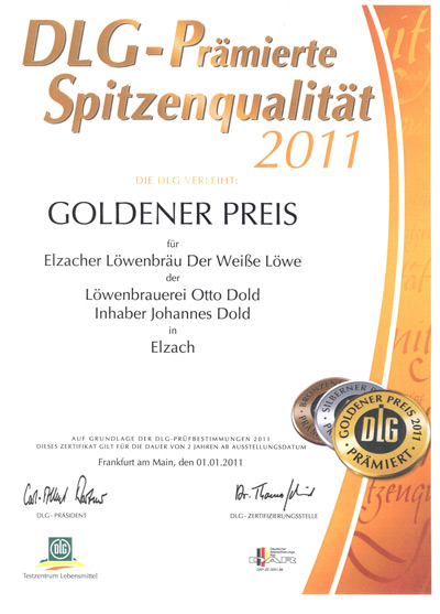 Goldener Preis 2010 - Der Weisse Loewe