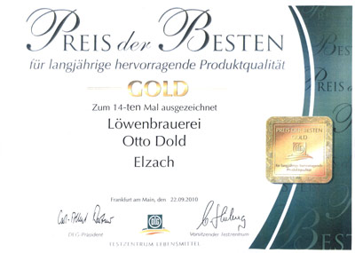 Preis der Besten in Gold zum 14-ten Mal!