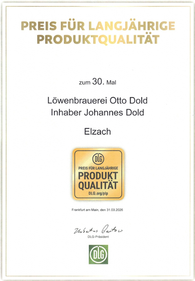Preis f�r l�ngj�hrige Produktqualit�t